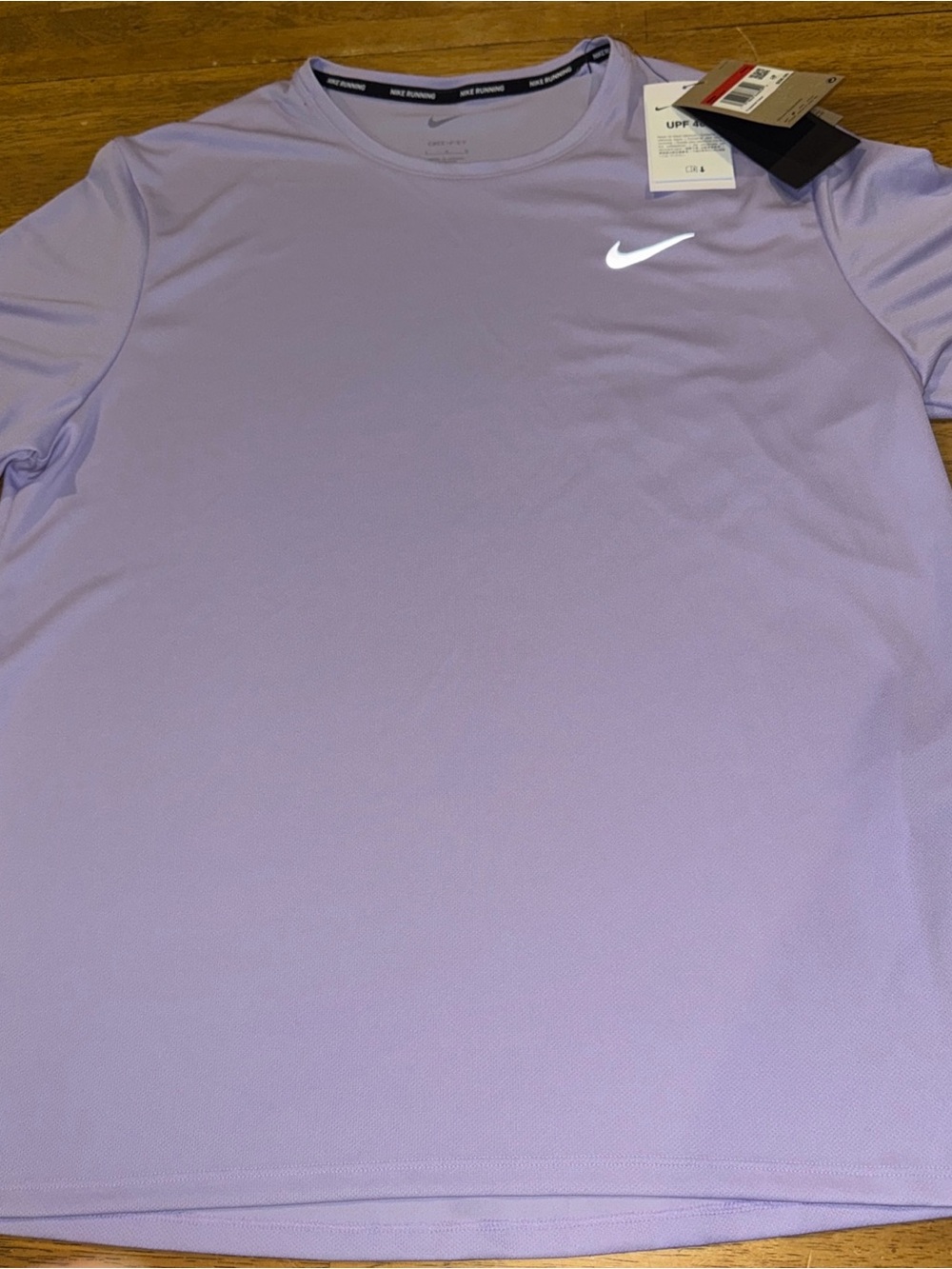 Nike Miler Men Dri-FIT UPF 40 Purple SS Running T-shirt Large DV9315-515 New Tag